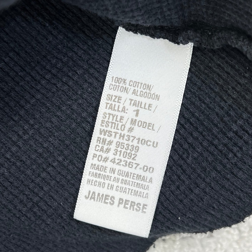 James Perse Thermal Shirt Womens Size 1 Black Cotton Longsleeve Waffle Knit - Picture 5 of 11